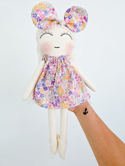 Handmade Doll with Bow - Daisy