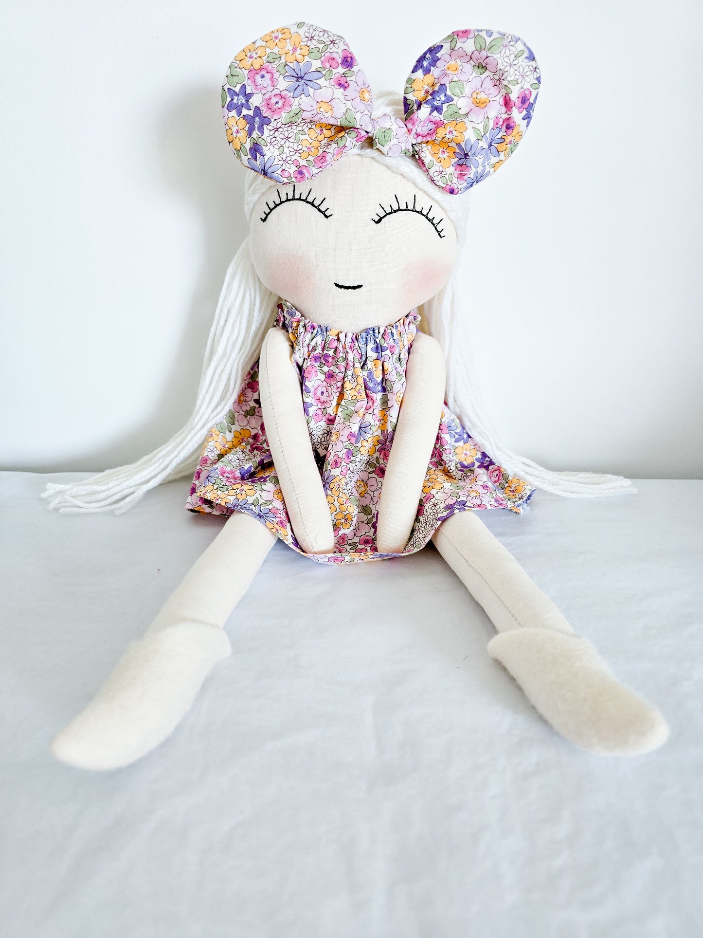 Handmade Doll with Bow - Daisy