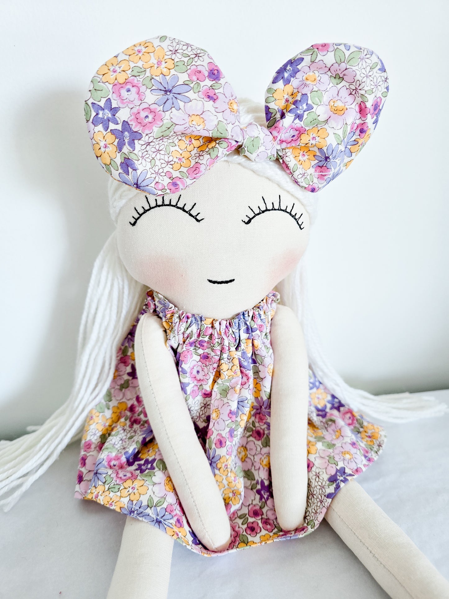 Handmade Doll with Bow - Daisy